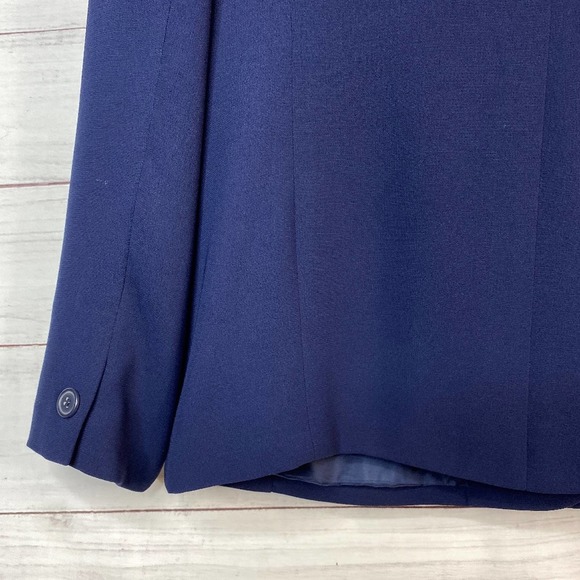 Laura Scott Vintage Navy Blue Single Breasted Suit Jacket Size 12 Petite - Picture 10 of 16